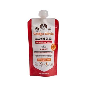 Imagem de Caldo de Ossos Natural para Cães e Gatos 250g, Sem Conservantes Artificiais, Caldos Olivia (Carne)
