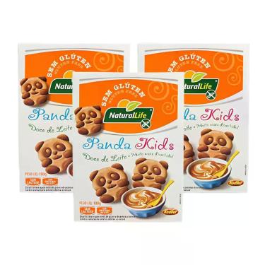 Imagem de Kit Biscoito Sem Lactose Doce de Leite - Panda Kids Natural 3 Unidades