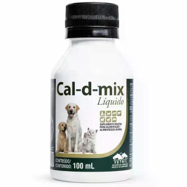 Imagem de Cal-D-Mix Pet Líquido Vetnil 100ml Suplemento de Cálcio Vitaminas e Mi