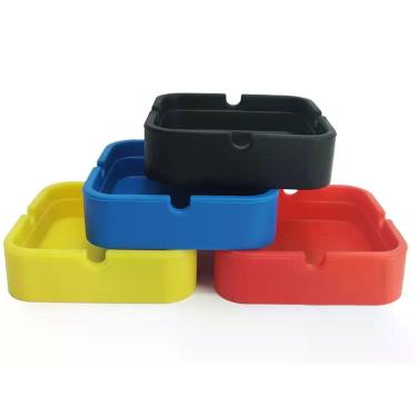Imagem de Cinzeiro de Silicone Quadrado Não Queima Não Quebra Resistente Em Borr