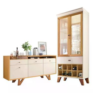 Imagem de Buffet Soft E Cristaleira ópera Off White Cinamomo - Hb Móveis