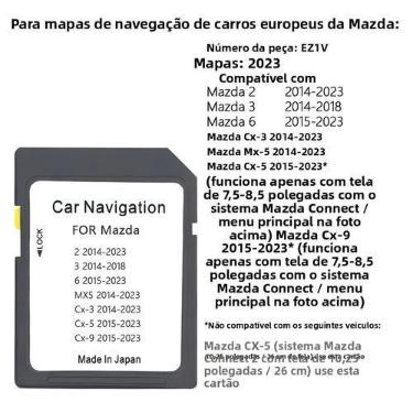 Imagem de Cartão SD GPS Mazda EZ1V/2 3 6 CX3 CX5 MX5 CX9 Mapa De Navegação Por S