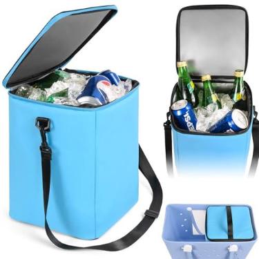 Imagem de Bolsa térmica para bolsa Bogg GG – Inserção organizadora grande com divisória de malha, suporte de copo e bolsa à prova d'água — praia, acampamento, churrasco, piquenique
