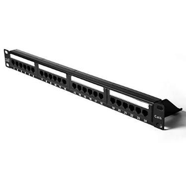 Imagem de PlusCable Patch Panel LA-P624 CAT6 - Com 24Portas compatível com RJ45 e RJ11 Padrão 110 IDC sem Guia