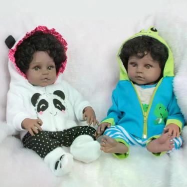 Imagem de 2 Boneca Reborn Gêmeos Menina Menino Com Pelúcia e Itens - Cegonha Reb