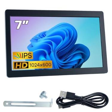 Imagem de Hosyond Mini monitor USB C de 7 polegadas 1024 x 600 IPS tela secundária tipo C para PC, laptop, Windows