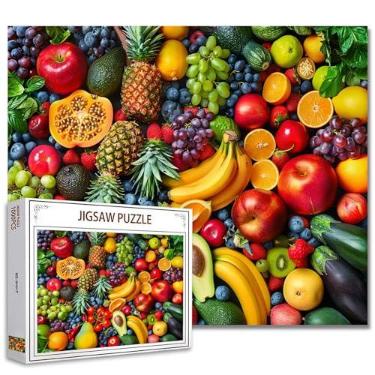 Imagem de Tucocoo Quebra-Cabeça De Colagem Frutas E Vegetais Coloridos Com 1000 Peças Para Adultos, Arte Vegana Fresca, Quebra-Cabeças Natureza Verde, Planta, Abacaxi Banana