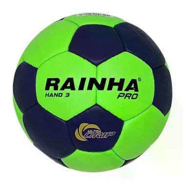 Imagem de Bola Handebol Masculino Rainha 3 Pro Costurada Verde e Azul, Verde