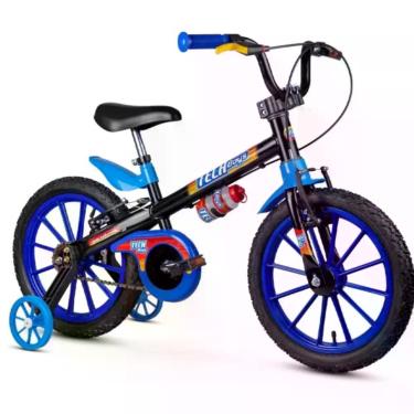 Imagem de Bicicleta Infantil Aro 16 Com Rodinhas Para Crianças - Nathor, Azul