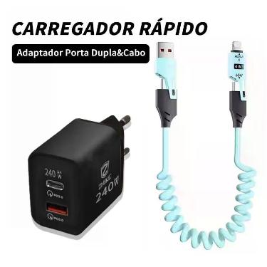 Imagem de Carregador Para iP Tipo C Cabo 4 Em 1 Carregamento Rápido Escalável Tr
