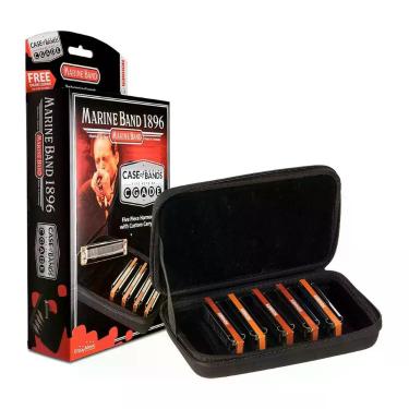 Imagem de Kit 5 Harmônicas C D E G A Hohner Marine Band 1986