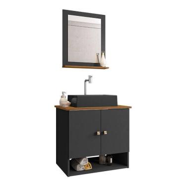 Imagem de Gabinete Banheiro Deli Cuba Torino Prt Torn Valv Click Inox - LOJA DOC