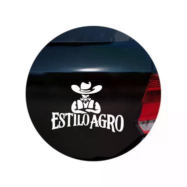 Imagem de Adesivo Estilo Agro Branco Sem Resina Plotado (26x18,1 Cm) Branco
