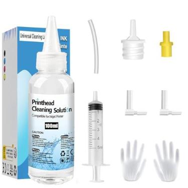 Imagem de Kit de limpeza de cabeçote de impressão, impressoras a jato de tinta, kit de limpeza de impressora para HP, solução de limpeza de cabeça de impressora a jato de tinta para bocais líquidos de cabeça de