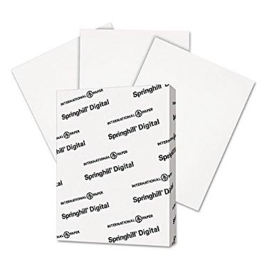 Imagem de Springhill Papel de cartolina branco de 21,6 cm x 28 cm, 40,8 kg, 163 g/m², 250 folhas (1 resma) – Papel de impressora leve premium, papel de impressora com acabamento suave para cartões de visita, Flyers, álbuns – 015101R