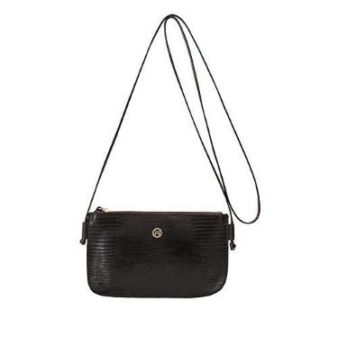 Imagem de Bolsa Feminina Mariart Couro Alça Transversal Zíper 201Lez (Café)