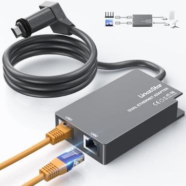 Imagem de Adaptador Ethernet de porta dupla para Starlink Gen 2, para extensores com fio Starlink V2 Ethernet Dongles RJ45