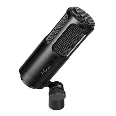 Imagem de Microfone dinâmico XLR FIFINE, microfone de podcast vocal com padrão cardioide, microfone de metal de estúdio para transmissão de voz e dublagem de gravação de vídeo, preto-K669D