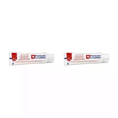 Imagem de Kit 2 Cremes Preventivo de Assaduras Proteção e Cuidado Vermelho 45g