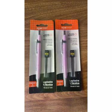 Imagem de Kit Lapiseira Técnica com Grafites 0.7mm OEM Kit Lapiseira Técnica + Tubo 12 Grafites Hexagonal Lilás