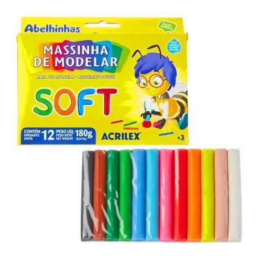 Imagem de Massinha Criativa 12 Cores 180g Soft Amido Acrilex
