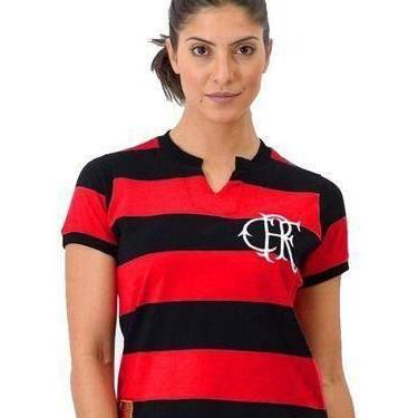 Imagem de Camisa Flamengo Feminina Retro Baby Look Tri-carioca 1979 - Vermelho-P