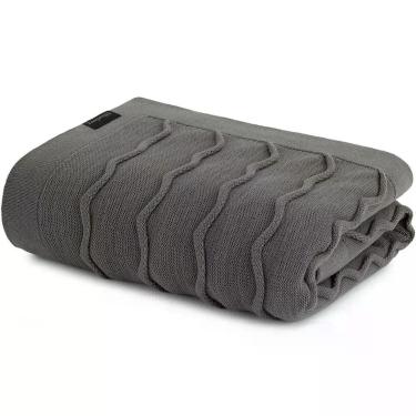 Imagem de Peseira Decorativa para Cama Serenité Tricot Acrílico 70x260cm 1 Peça Cinza Aço Altenburg