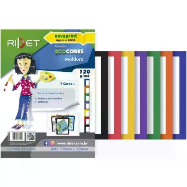 Imagem de Bloco para Educacao Artistica Moldura A4 7CO.120G.35F.23X32C Pacote - 