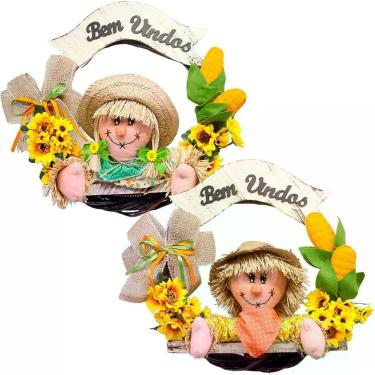 Imagem de Kit Casal Guirlandas Espantalhos Festa Junina Xará Fazenda