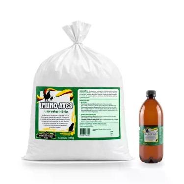 Imagem de Combo Imunoaves 10Kg Pó + Imunoaves Líquido 1 L Homeopático Veterinári
