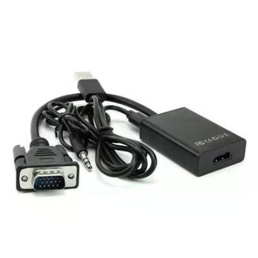 Imagem de Conversor Adaptador VGA Para HDMI- Preto