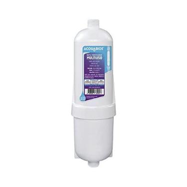 Imagem de Refil Filtro De Água Multiuso Rosca 1/2 Acquabios 1005-0010 Filtro Purificador De Água, Branco, Tripla Filtração E Carvão Ativado