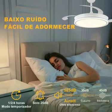 Imagem de Ventilador de Teto Nepul Turbo Branco 42" Bivolt LED Silencioso com 3