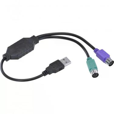 Imagem de Cabo Adaptador Ps2 Femea X Usb Macho 30 Cm - Usbps-2