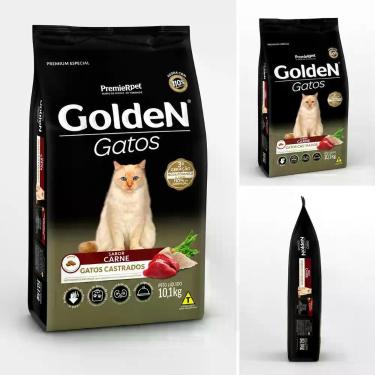 Imagem de Ração Golden Gato Castrado Carne 10,1kg Premium Especial para Gatos Ad