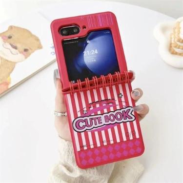 Imagem de Capa para celular estilo notebook para Samsung Galaxy Z Flip 6/5/4/3, Motorola Razr 60 50 Ultra, Razr 40 Ultra, vermelha, para Xiaomi Mix Flip.