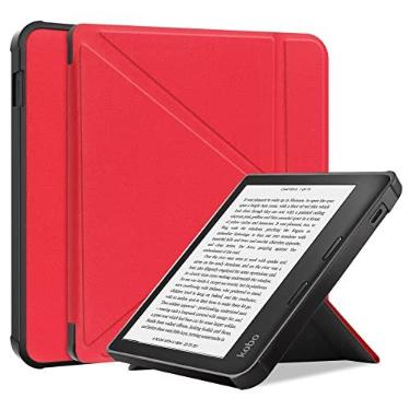 Imagem de Capa para tablet Caso magro para Kobo Libra 2 (2021 lançamento), Tpu. Caso de couro Slim Protetora Smart Folio Capa com fechamento magnético e função de suporte com auto vigília/sono Estojo Protetor