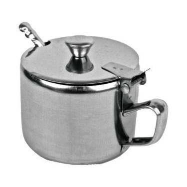 Imagem de Açucareiro de aço inox com colher - 220ml - TOP RIO