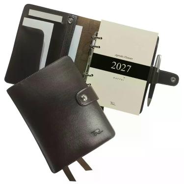 Imagem de Agenda Planner 2027 191-R Raffai Couros, Café