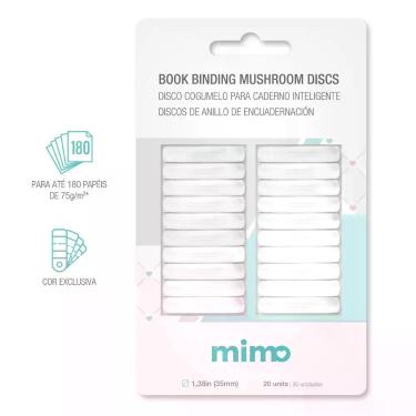 Imagem de Disco Cogumelo para Caderno Inteligente Branco 35mm Mimo 20 Unidades