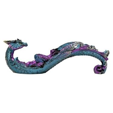 Imagem de Incensário Porta Incenso Vareta Dragão Roxo/Azul Ou Marsala (Azul Roxo)
