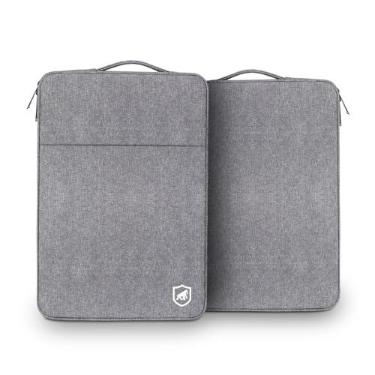 Imagem de Gshield Capa Case para Notebook Aveludada com Alça e Bolso Externo com Zíper, Survivor (Cinza, 14-15,6" Polegadas - 28x38 cm)