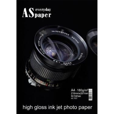 Imagem de Papel Fotográfico INKJET A4 GLOSS Everyday Paper 180G, Pacote com 50 F