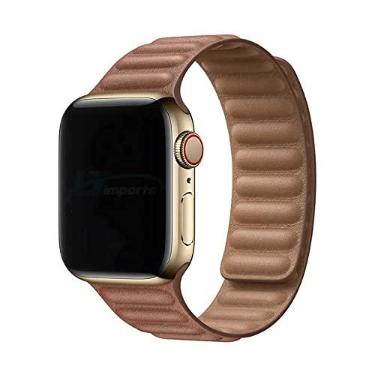 Imagem de Pulseira Couro Magnetica LTIMPORTS, compativel com Apple Watch 45mm 44mm 42mm e Apple Watch Ultra 49mm (Marrom)
