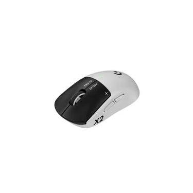 Imagem de Mouse Gamer Sem Fio Logitech G PRO X2 SUPERSTRIKE LIGHTSPEED, 61g, Cliques Táteis Personalizáveis, USB-C, Preto e Branco - 910-007775