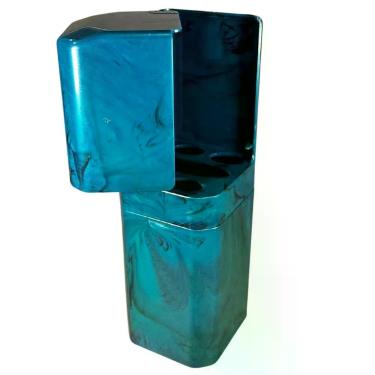 Imagem de Porta Escovas e Creme Dental OEM Mármore Verde para Organização de Banheiro em Plástico Resistente 21x7cm