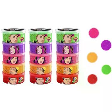 Imagem de Kit 3 Torres de Slime Infantil dos Rosa Youtubers 5 Cores 330g Cada Gelelé