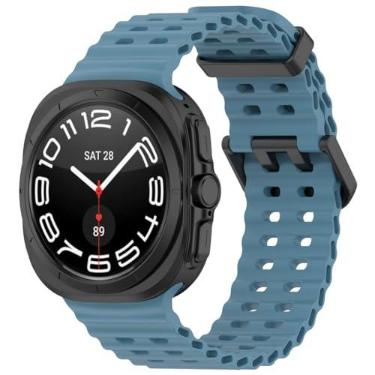 Imagem de Pulseira De Silicone Respirável Mariner Compatível com Galaxy Watch Ultra 47mm Sm-L705 e Sm-L705F LTE (Azul Aço)