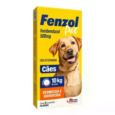Imagem de Vermífugo Para Cães Fenzol Pet 500mg C/ 6 Comp Agener União