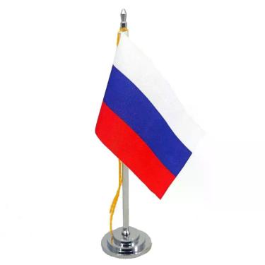 Imagem de Mini Bandeira De Mesa Da Russia 15 Cm Poliéster